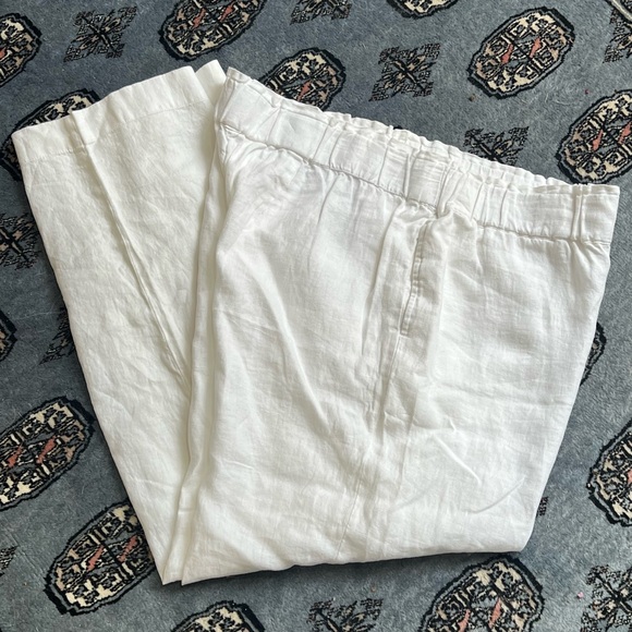 NWT Talbots White Linen Wide Leg Pants Sz 1X - Picture 1 of 6